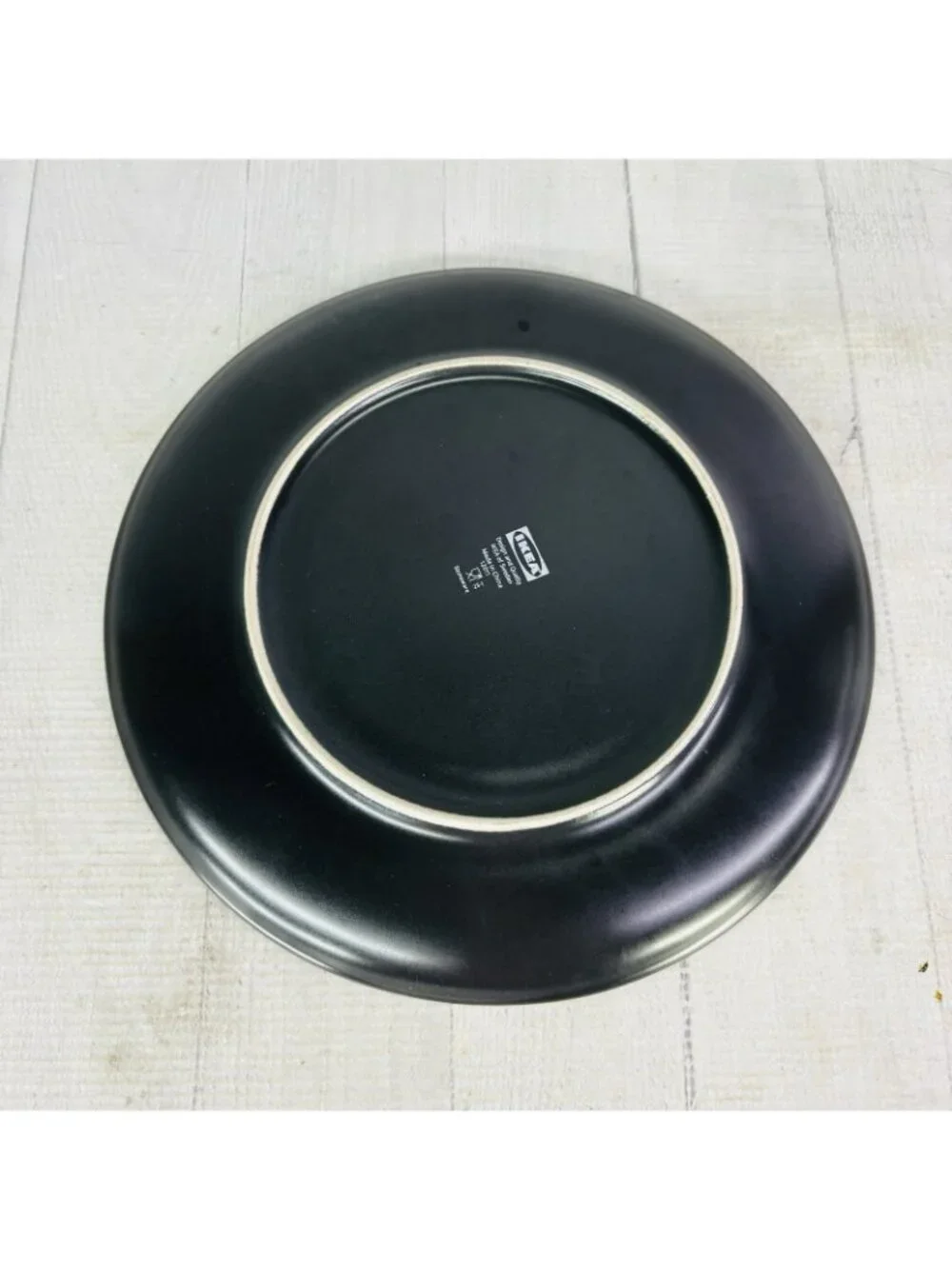 Ikea of Sweden 12011 Solid Black Matte Round Stoneware 10.25